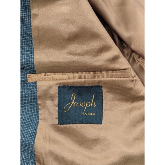 Jos. A. Bank Blazer Sport Suit Jacket Wool Cashmere 42R SLIM Gray Micro Check - Picture 8 of 14